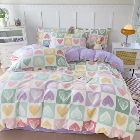 91家纺网 家纺一手货源 找家纺 帛织澜  2025新款全棉喷气12868系列纯棉四件套 星星点灯