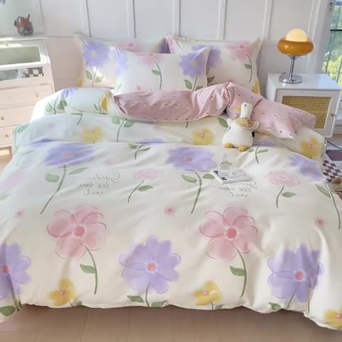 91家纺网 家纺一手货源 找家纺 帛织澜 2025新款全棉喷气12868系列纯棉单被套 惊鸿仙子