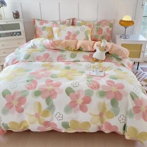 91家纺网 家纺一手货源 找家纺 帛织澜 2025新款全棉喷气12868系列纯棉单被套 蓝海晨光