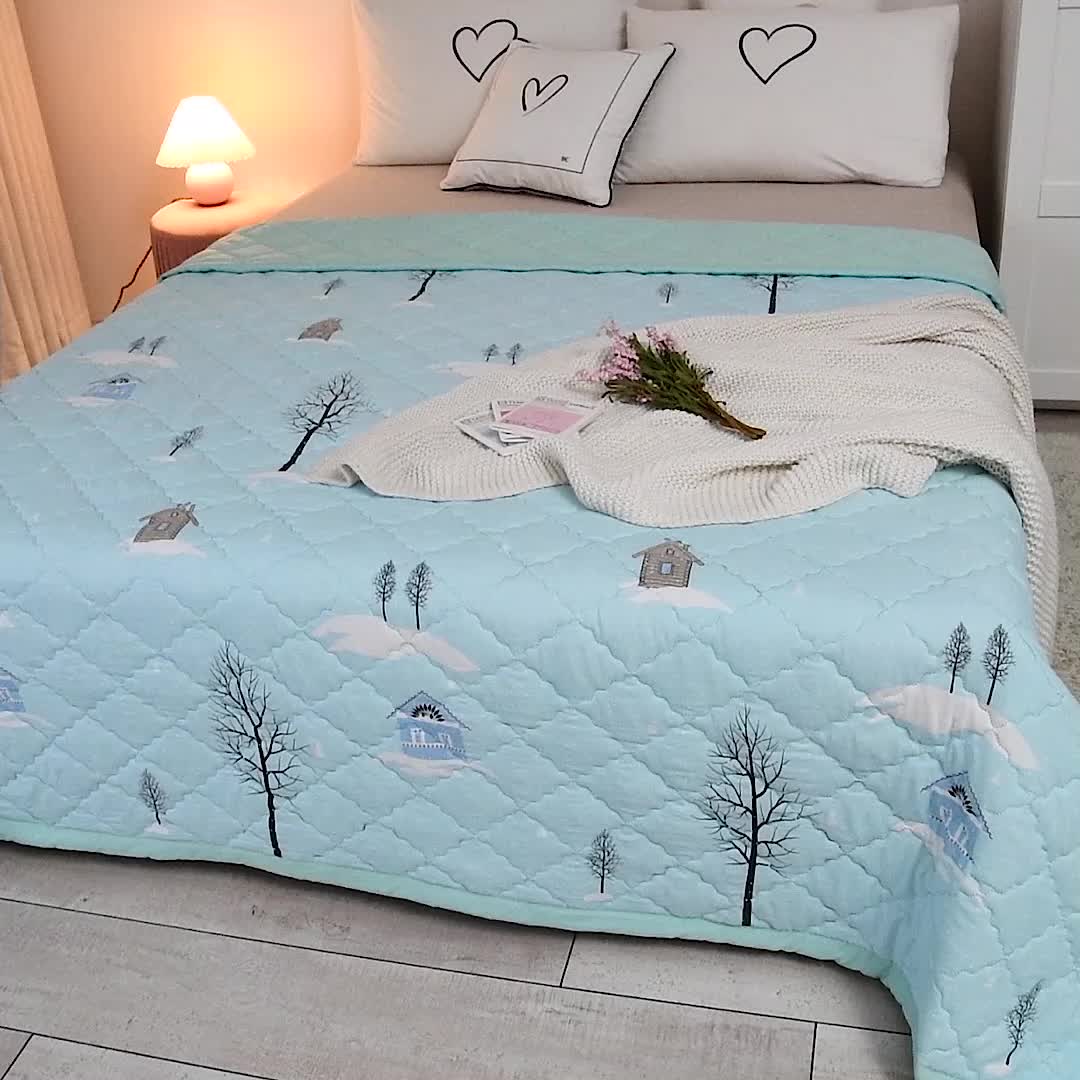 91家纺网 家纺一手货源 找家纺 被多多2023新款水洗棉印花夏凉被空调被 丛林冒险