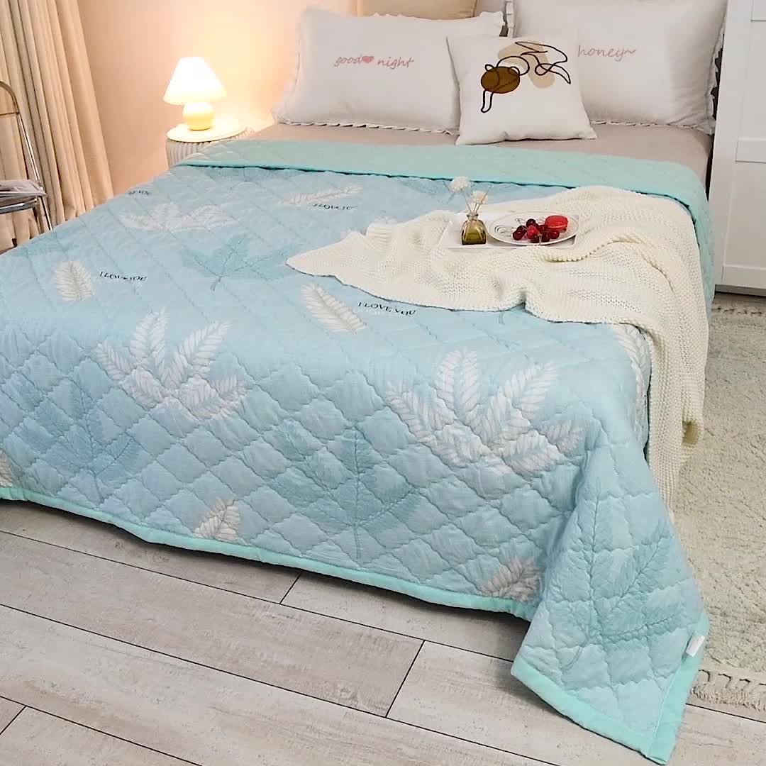 91家纺网 家纺一手货源 找家纺 被多多2023新款水洗棉印花夏凉被空调被 仲夏夜梦