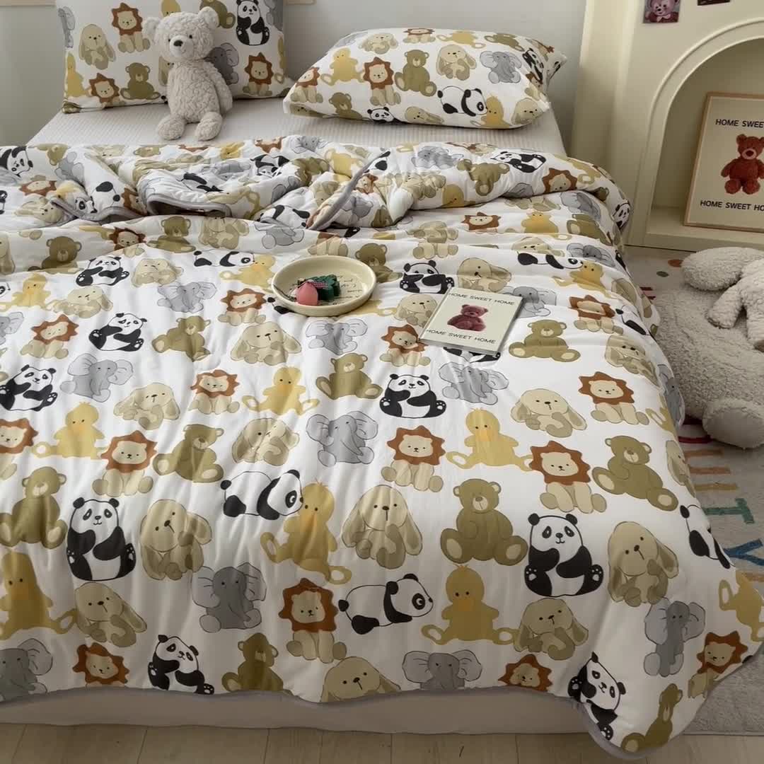 91家纺网 家纺一手货源 找家纺 预言家纺 2024新款A类针织棉夏被 可颂