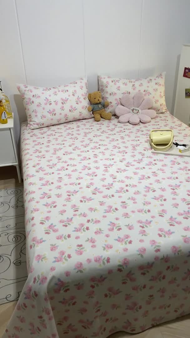 91家纺网 家纺一手货源 找家纺 简宜家居 2023新款全棉A版卡通印花床单 艾琳娜