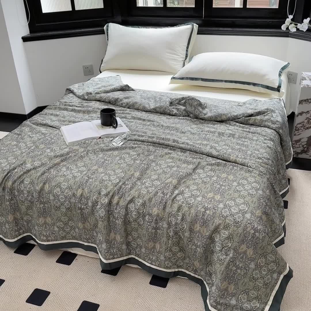 91家纺网 家纺一手货源 找家纺 汇庭 2023新款 雅丝系列夏被 莫斯卡