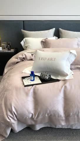 91家纺网 家纺一手货源 找家纺 涞澳家纺  2023新款天丝提花四件套 安娜-香槟