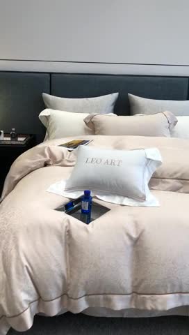 91家纺网 家纺一手货源 找家纺 涞澳家纺  2023新款天丝提花四件套 观夏-驼