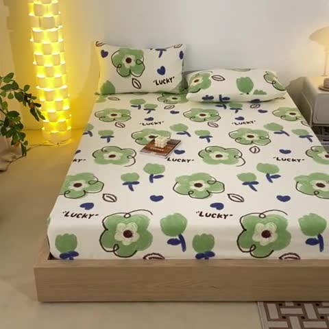 91家纺网 家纺一手货源 找家纺 蓝巢家纺 2023新款A类母婴级四季可用全棉老粗布单品系列单床笠 简笔画