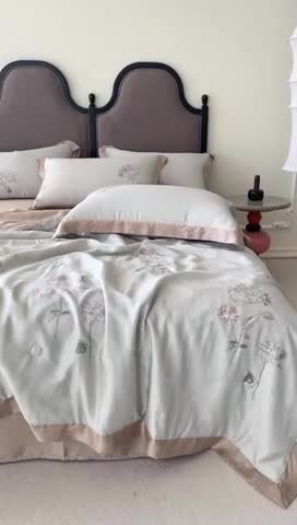 91家纺网 家纺一手货源 找家纺 （总）榻尚家居 2023新款印花天丝夏被四件套