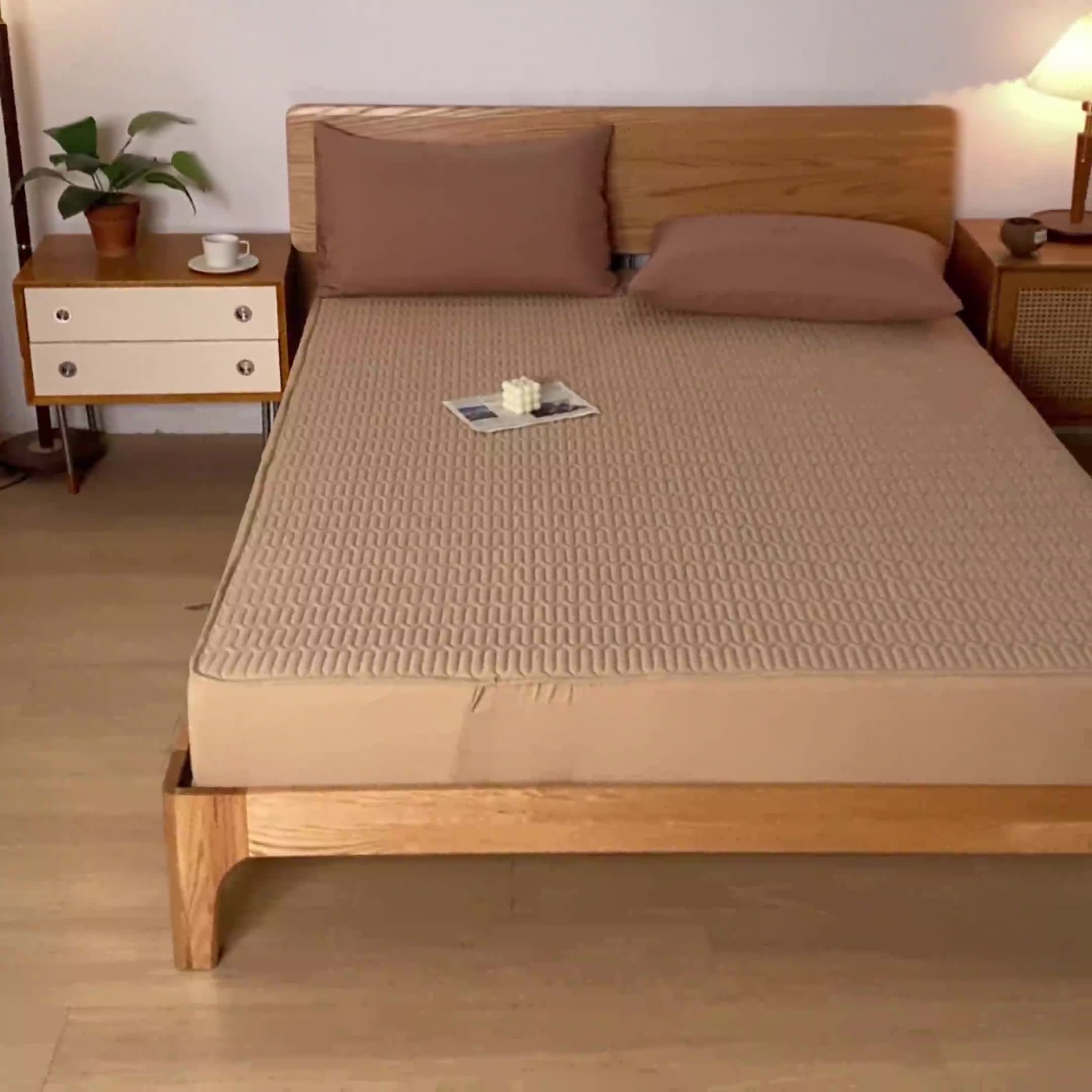 91家纺网 家纺一手货源 找家纺 鑫钰 2023新款经典款防水床笠 金典款-卡其