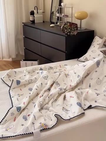 91家纺网 家纺一手货源 找家纺 洋铭区  2023双层纱夏被 小海洋