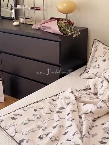 91家纺网 家纺一手货源 找家纺 洋铭区  2023双层纱夏被 小可兔