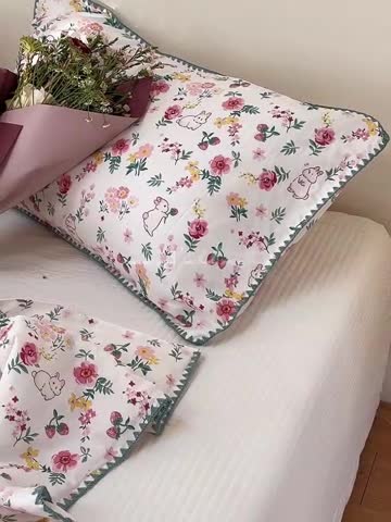 91家纺网 家纺一手货源 找家纺 洋铭区  2023双层纱夏被 浪漫兔