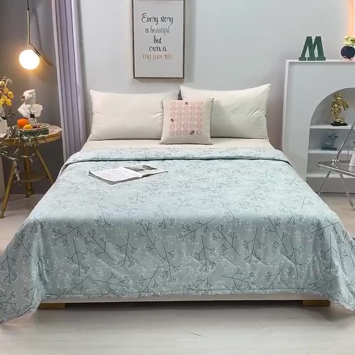 91家纺网 家纺一手货源 找家纺 欧雅搁2025新款水洗棉夏被跑量夏凉被空调被素香场景二