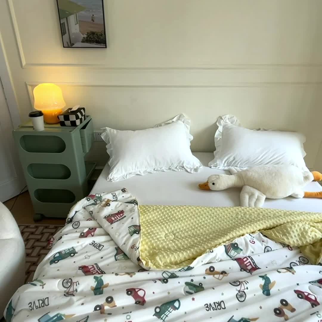 91家纺网 家纺一手货源 找家纺 A类凉豆豆凉感丝幼儿园夏被仿鹅绒儿童夏凉被空调被学生夏天午睡被