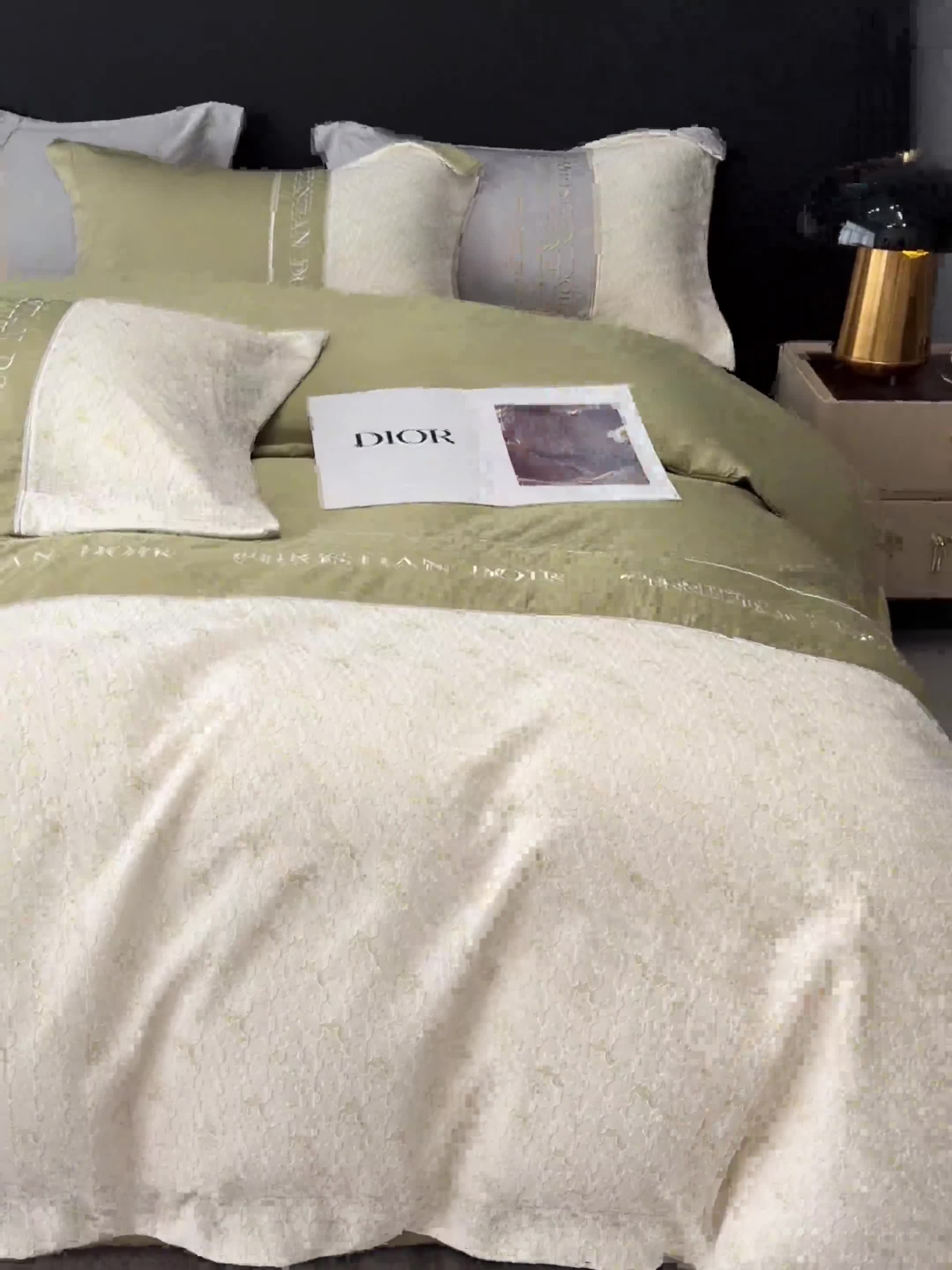 91家纺网 家纺一手货源 找家纺 优悦 2023新款刺绣款冰丝四件套-满天星 满天星-绿