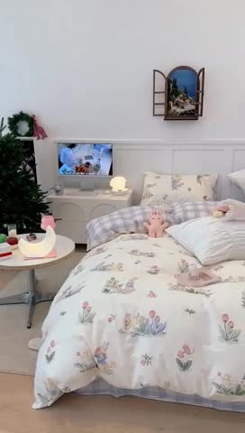 91家纺网 家纺一手货源 找家纺 昔可 2023春日新款全棉3 花丛兔兔