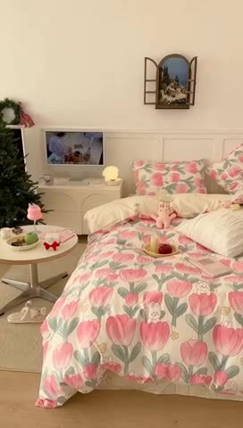 91家纺网 家纺一手货源 找家纺 昔可 2023春日新款全棉3 馥郁小兔几