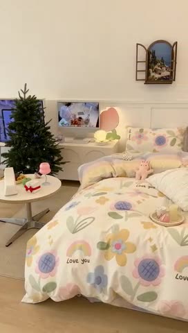 91家纺网 家纺一手货源 找家纺 昔可 2023春日新款全棉3 春日向阳花