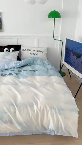 91家纺网 家纺一手货源 找家纺 昔可 2023新款大版全棉 蓝天白云