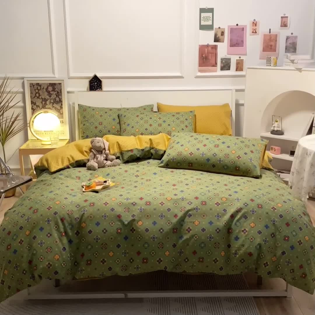 91家纺网 家纺一手货源 找家纺 晨希 2023新款全棉印花四件套 依丝克