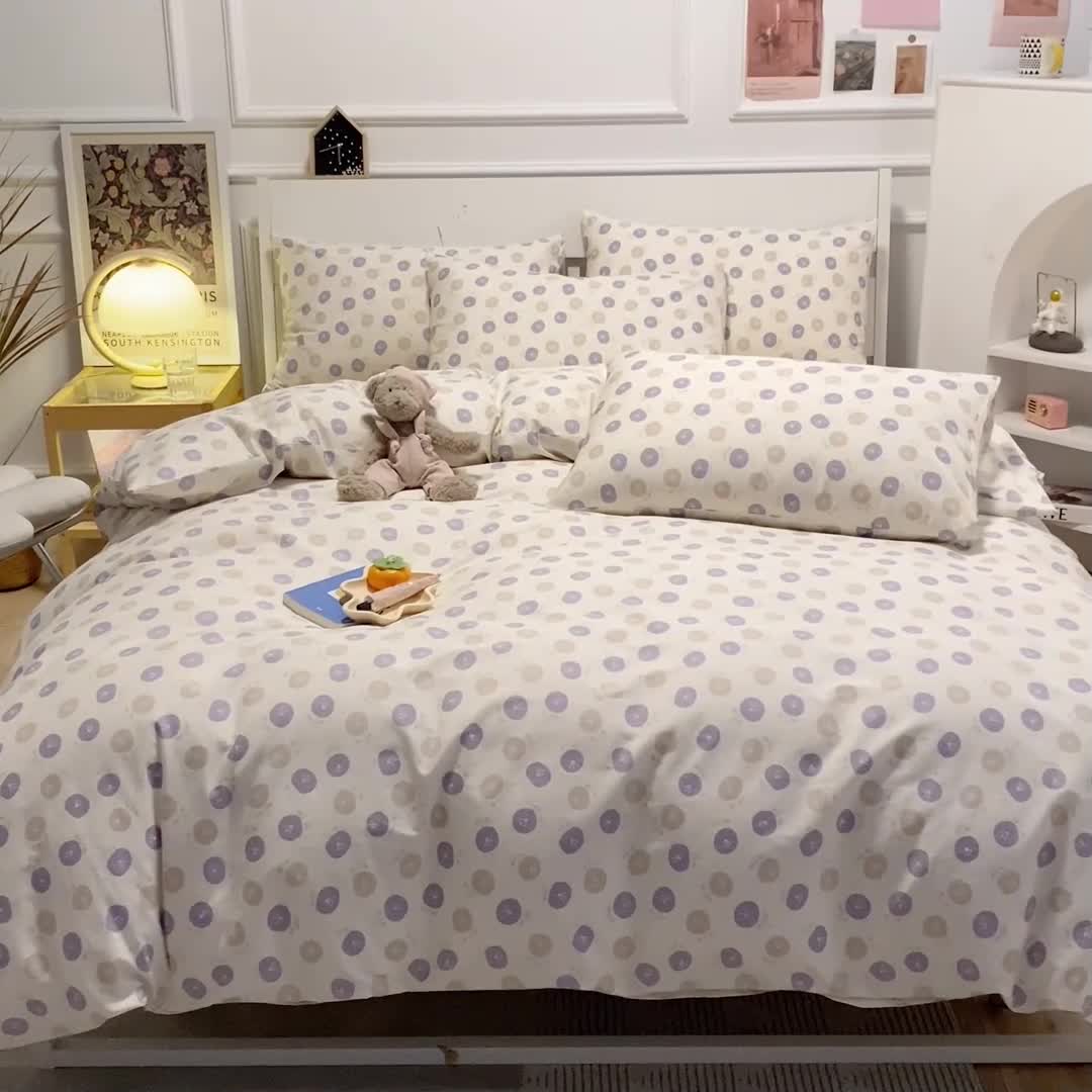 91家纺网 家纺一手货源 找家纺 晨希 2023新款全棉印花四件套 夕颜