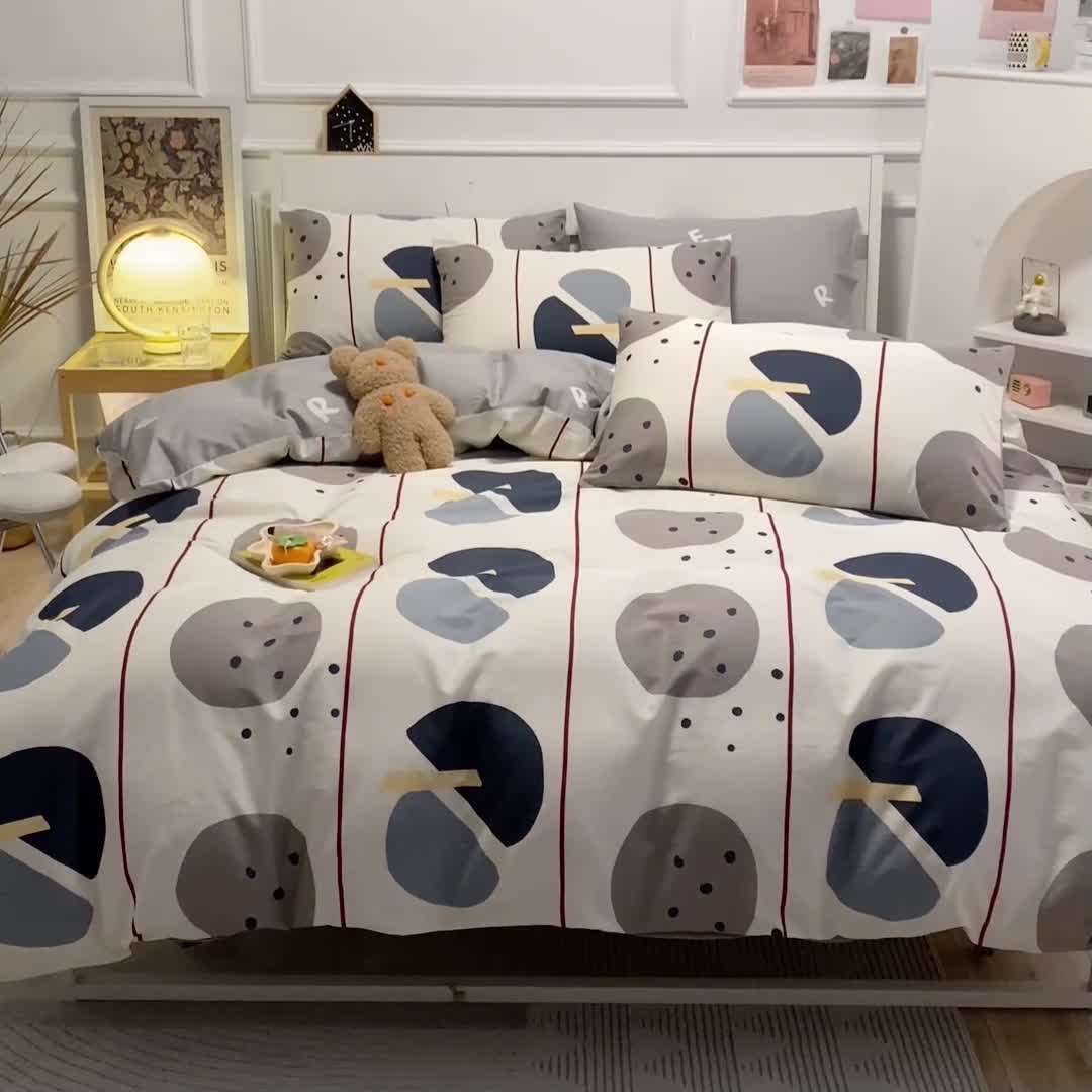 91家纺网 家纺一手货源 找家纺 晨希 2023新款全棉印花四件套 洛可