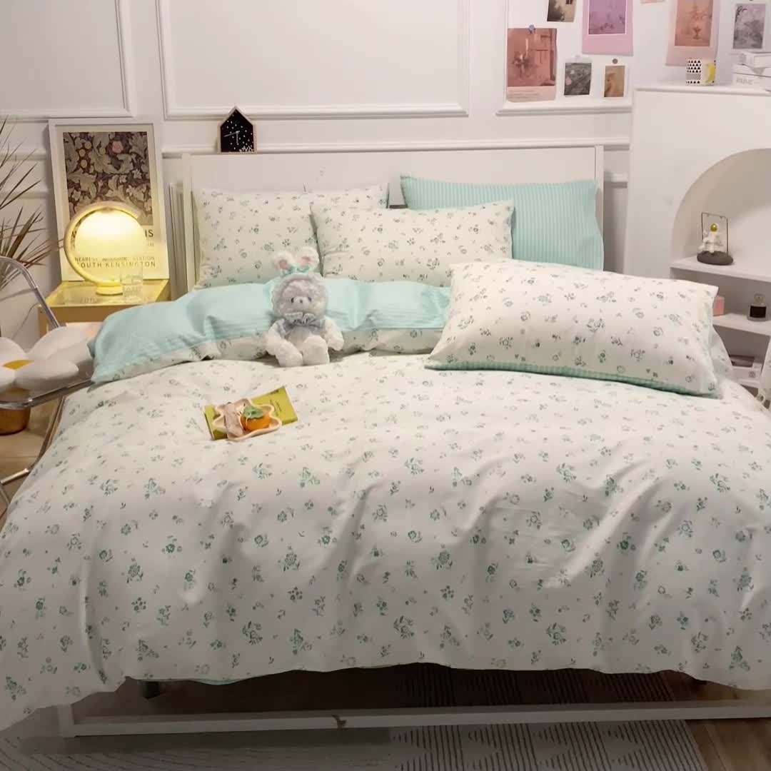 91家纺网 家纺一手货源 找家纺 晨希 2023新款全棉印花四件套 菲颂