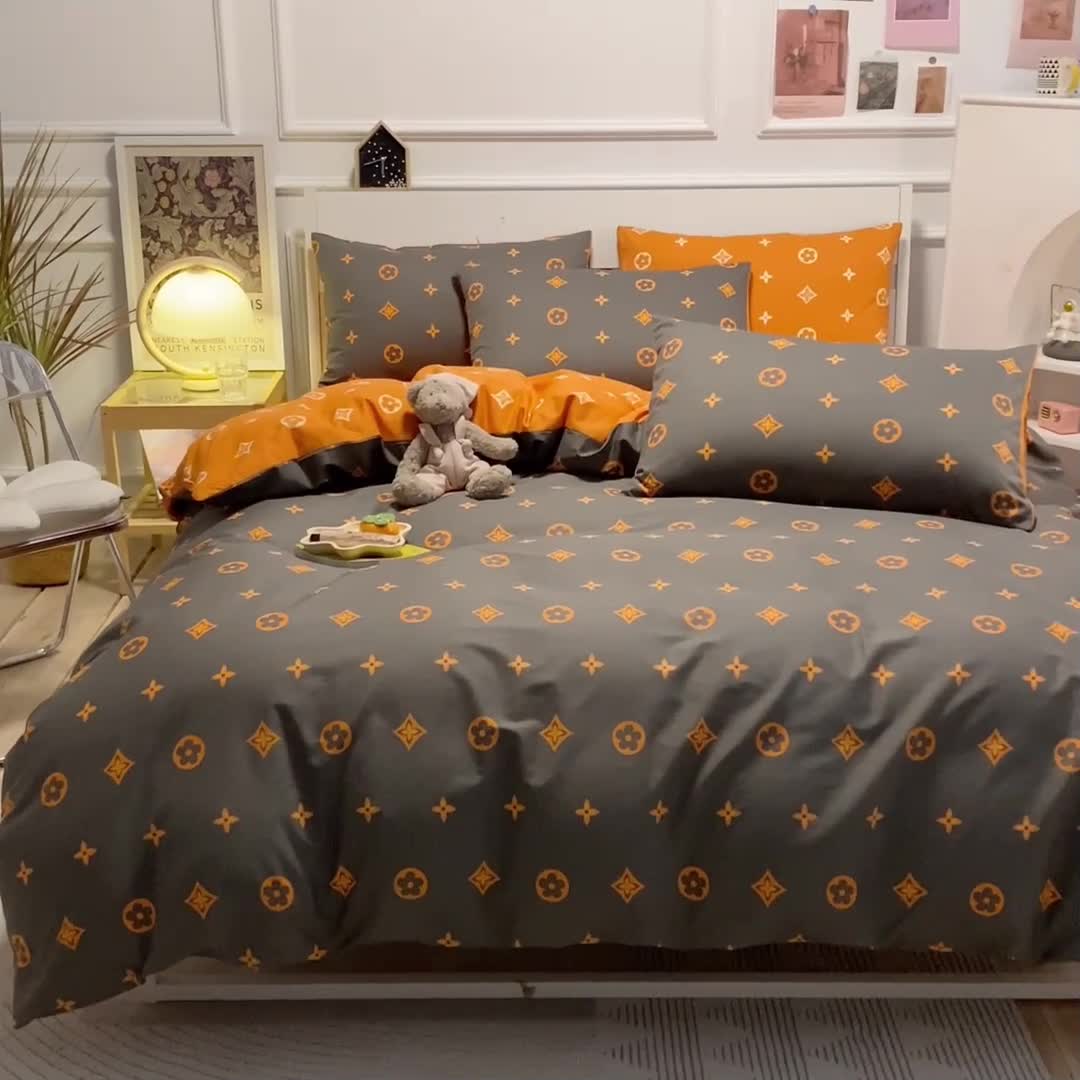 91家纺网 家纺一手货源 找家纺 晨希 2023新款全棉印花四件套 凡米