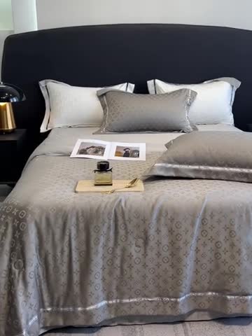 91家纺网 家纺一手货源 找家纺 优悦 2023新款提花冰丝夏被套件系列 赫拉-灰