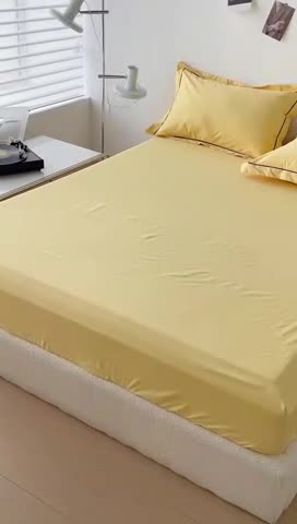 91家纺网 家纺一手货源 找家纺 （总）2025床笠全棉纯色床笠双拼简约床笠三件套可定制