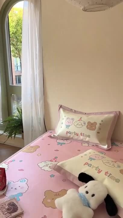 91家纺网 家纺一手货源 找家纺 时年 2023新款水洗冰丝凉席 派对