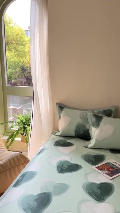 91家纺网 家纺一手货源 找家纺 时年 2023新款水洗冰丝凉席 律动-绿