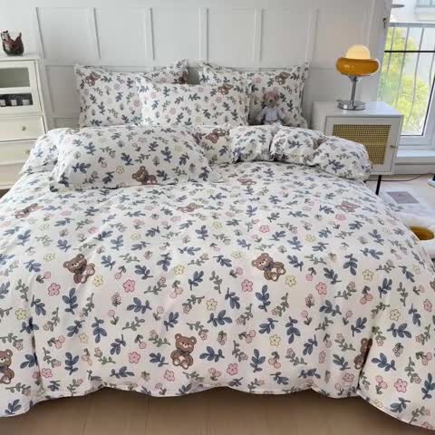 91家纺网 家纺一手货源 找家纺 帛织澜家纺 2025新款12868全棉喷气印花枕套 倍暖初妆