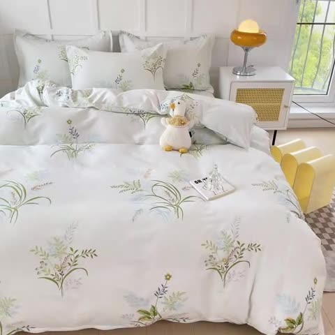 91家纺网 家纺一手货源 找家纺 帛织澜家纺 2025新款12868全棉喷气印花枕套 香草集