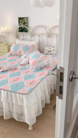 91家纺网 家纺一手货源 找家纺 昔可 2023新款第二批双层床裙乳胶三件套 芭蕾少女风 芭蕾风郁金香