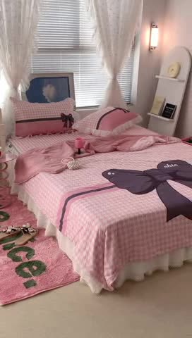 91家纺网 家纺一手货源 找家纺 昔可 大版数码印花凉感夏被 粉粉千鸟格