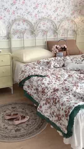 91家纺网 家纺一手货源 找家纺 昔可 复古蕾丝花边针织夏被 复古庄园