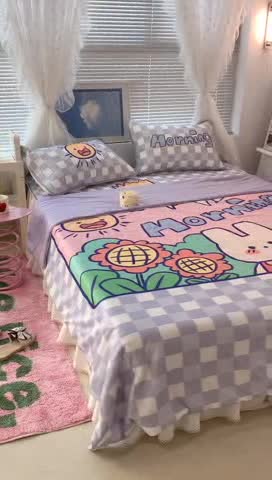 91家纺网 家纺一手货源 找家纺 昔可 大版数码印花凉感夏被 早上好