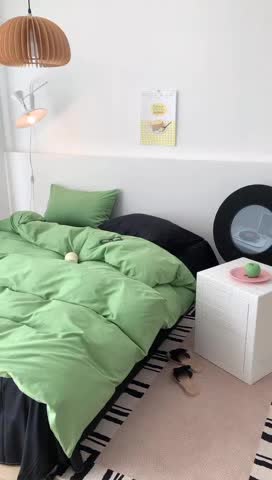 91家纺网 家纺一手货源 找家纺 昔可 纯色混搭拼色 仲夏青柠茶