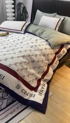 91家纺网 家纺一手货源 找家纺 爵仕 2023新款轻奢简约风全棉四件套 迪赛