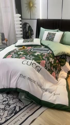 91家纺网 家纺一手货源 找家纺 爵仕 2023新款轻奢简约风全棉四件套 格林