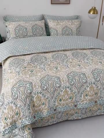 91家纺网 家纺一手货源 找家纺 (总）优乐家纺 2023新款全棉印花绗绣2 四件套