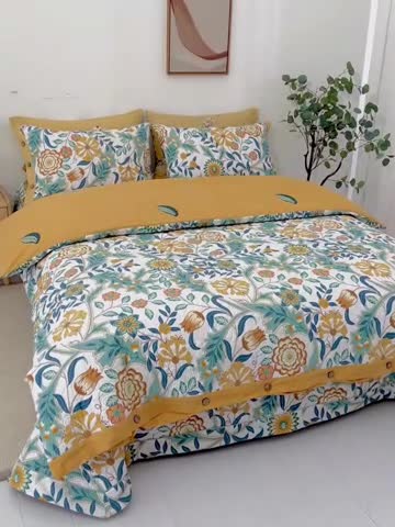 91家纺网 家纺一手货源 找家纺 优乐家纺 2023新款全棉印花绗绣2 四件套 秋季物语