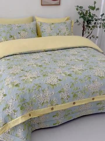 91家纺网 家纺一手货源 找家纺 优乐家纺 2023新款全棉印花绗绣2 四件套 蜀绣