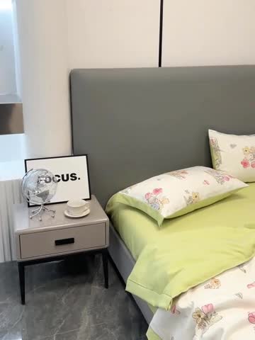 91家纺网 家纺一手货源 找家纺 慕尚 2025新款水洗棉麻夏被四件套 发财兔