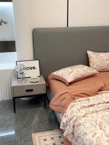 91家纺网 家纺一手货源 找家纺 慕尚 2025新款水洗棉麻夏被四件套 幸福花