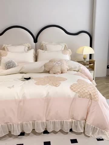 91家纺网 家纺一手货源 找家纺 品家居 2025新款长绒棉四件套-凯莉 凯莉-灰调玉