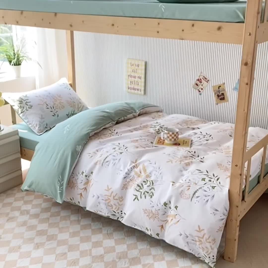 91家纺网 家纺一手货源 找家纺 棉造 13372纯棉学生宿舍上下床套件全棉三件套六件套 似水流年-MZ