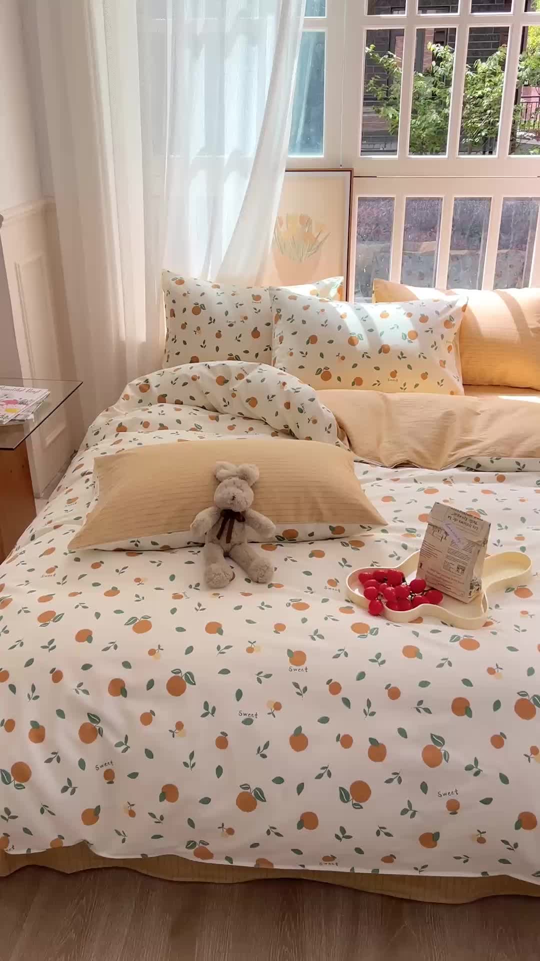 91家纺网 家纺一手货源 找家纺 时年 2023新款全棉优选系列 风格一 桔子酱