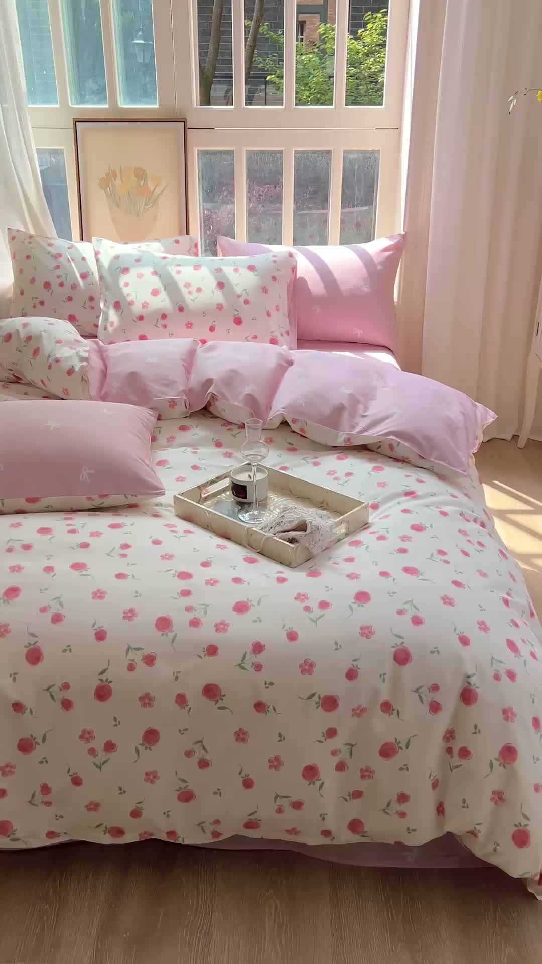 91家纺网 家纺一手货源 找家纺 时年 2023新款全棉优选系列 风格一 玫瑰花园